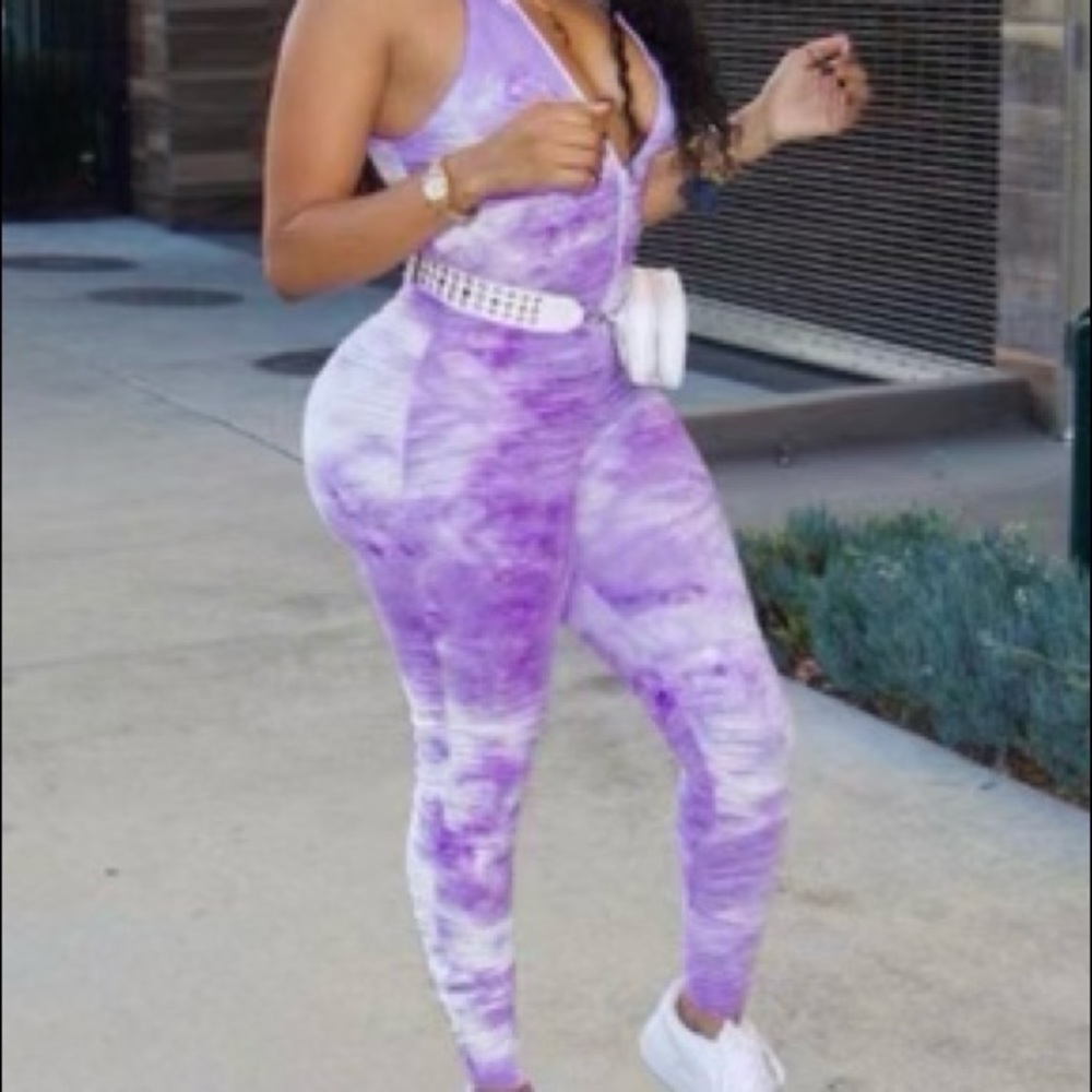 Tie-Dye Purple One-Piece Jumpsuit
